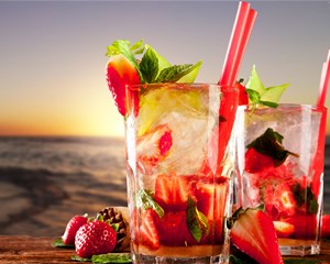 Wallpaper cocktails, tropical, beach, fruit, strawberries, ice, mint, Food 5763811711_副本.jpg